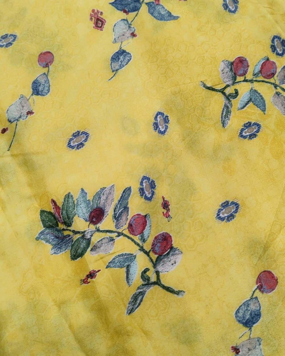 Printed Glazed Cotton Yellow Colour 40 Inches Width