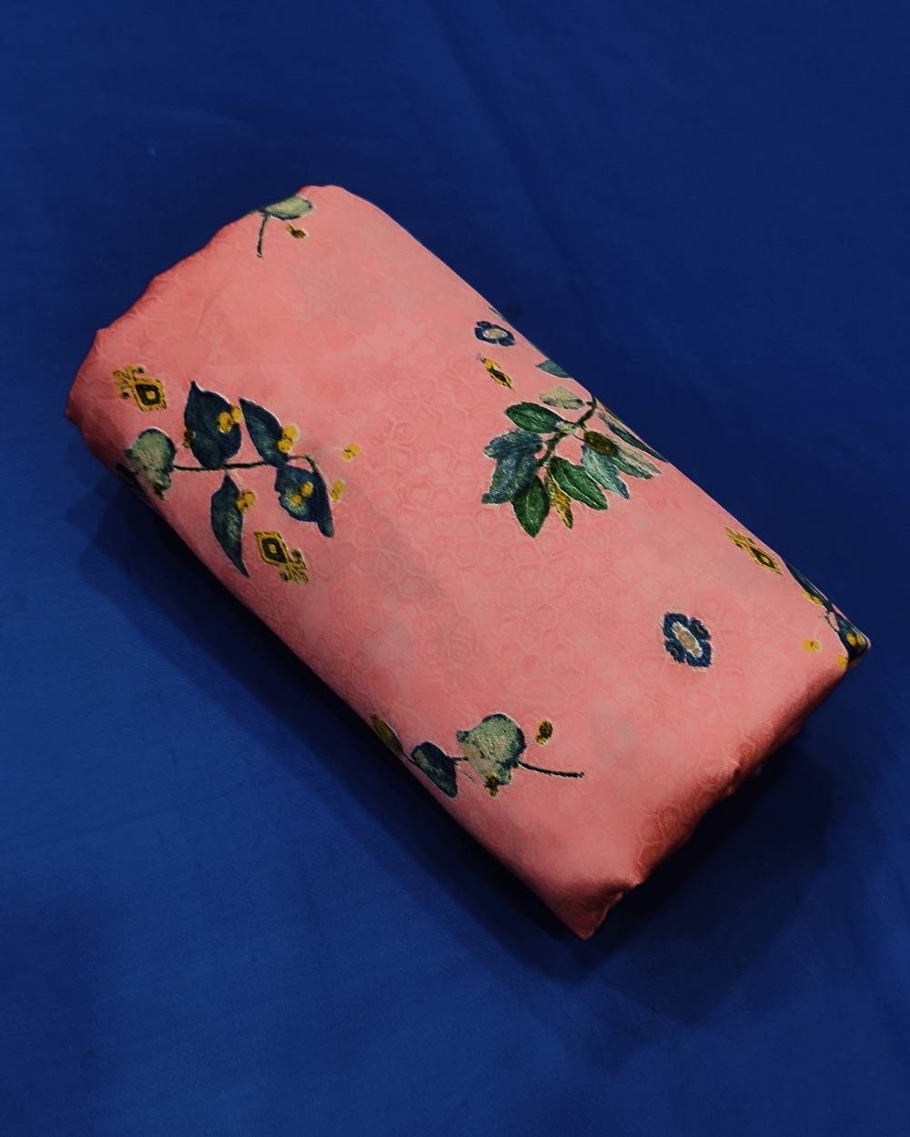 Printed Glazed Cotton Peach Colour 41 Inches Width