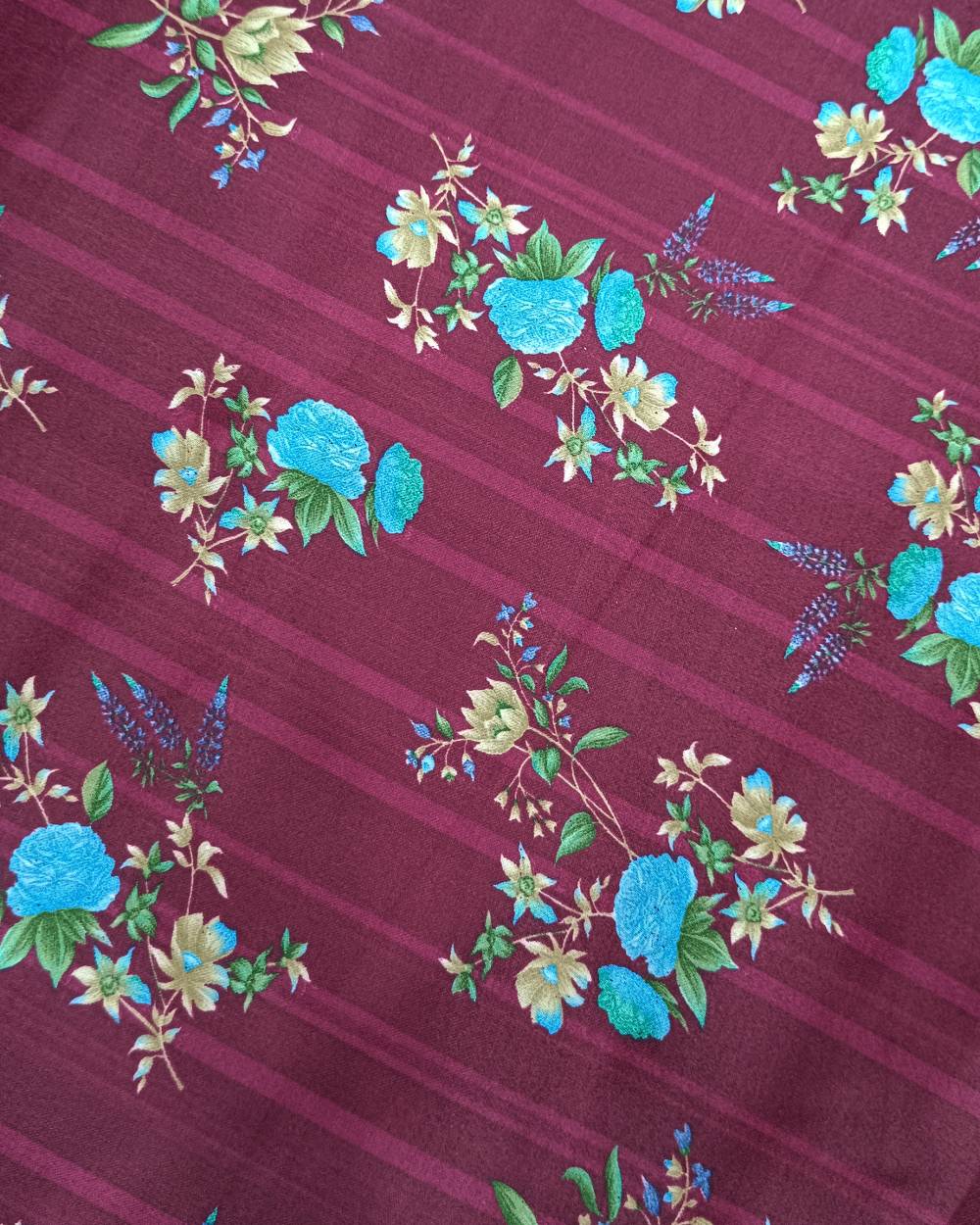 Printed Glazed Cotton Wine Colour 41 Inches Width