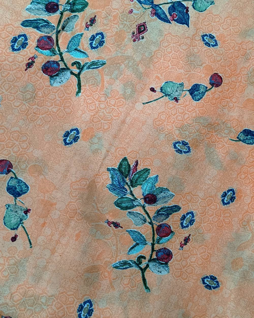 Printed Glazed Cotton Orange Colour 42 Inches Width