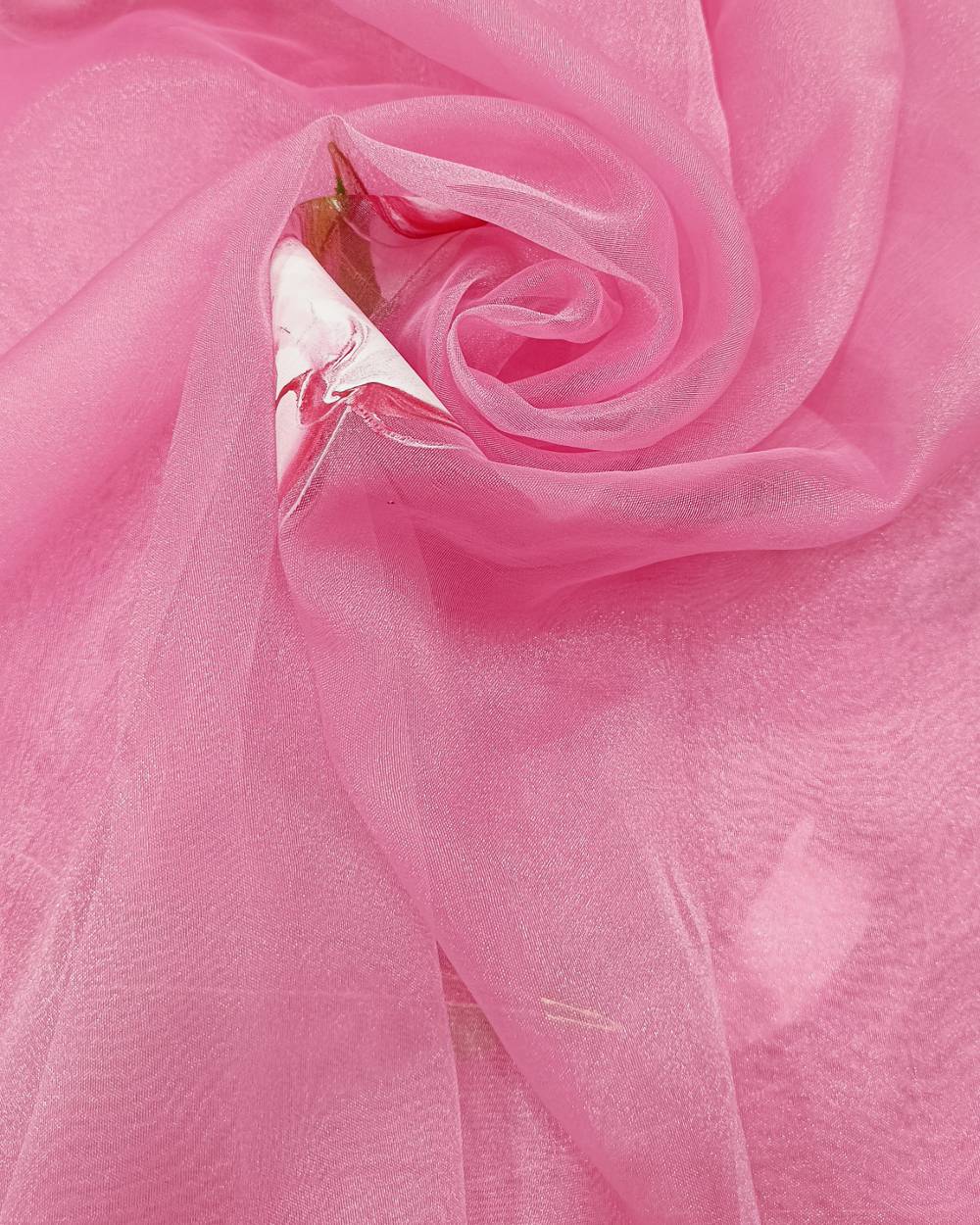 Printed Organza Foil Pink Colour 46 Inches Width