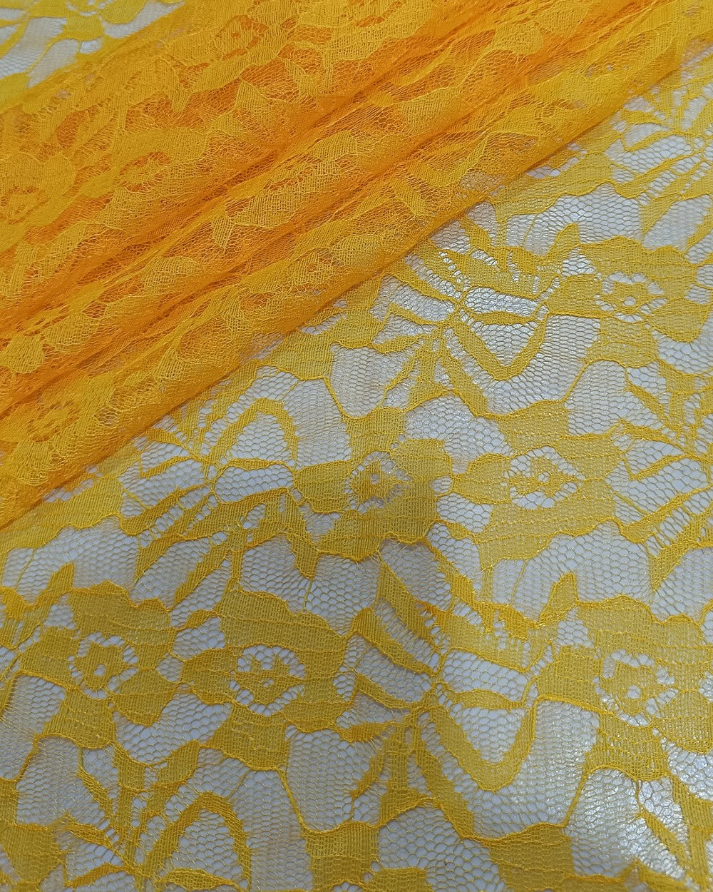 Lila Lace Saree Without Blouse Yellow Colour 44 Inches Width