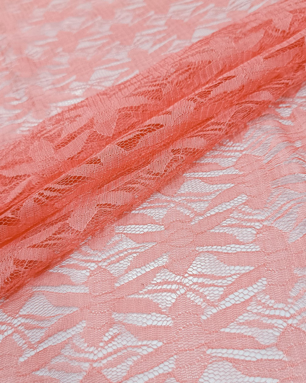 Lila Lace Net Peach Colour 44 Inches Width