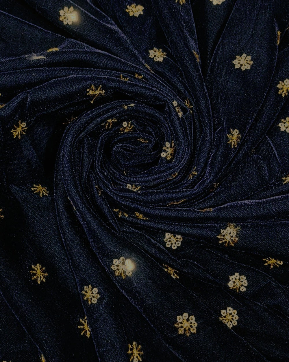 Velvet Work Navy Blue Colour 45 Inches Width