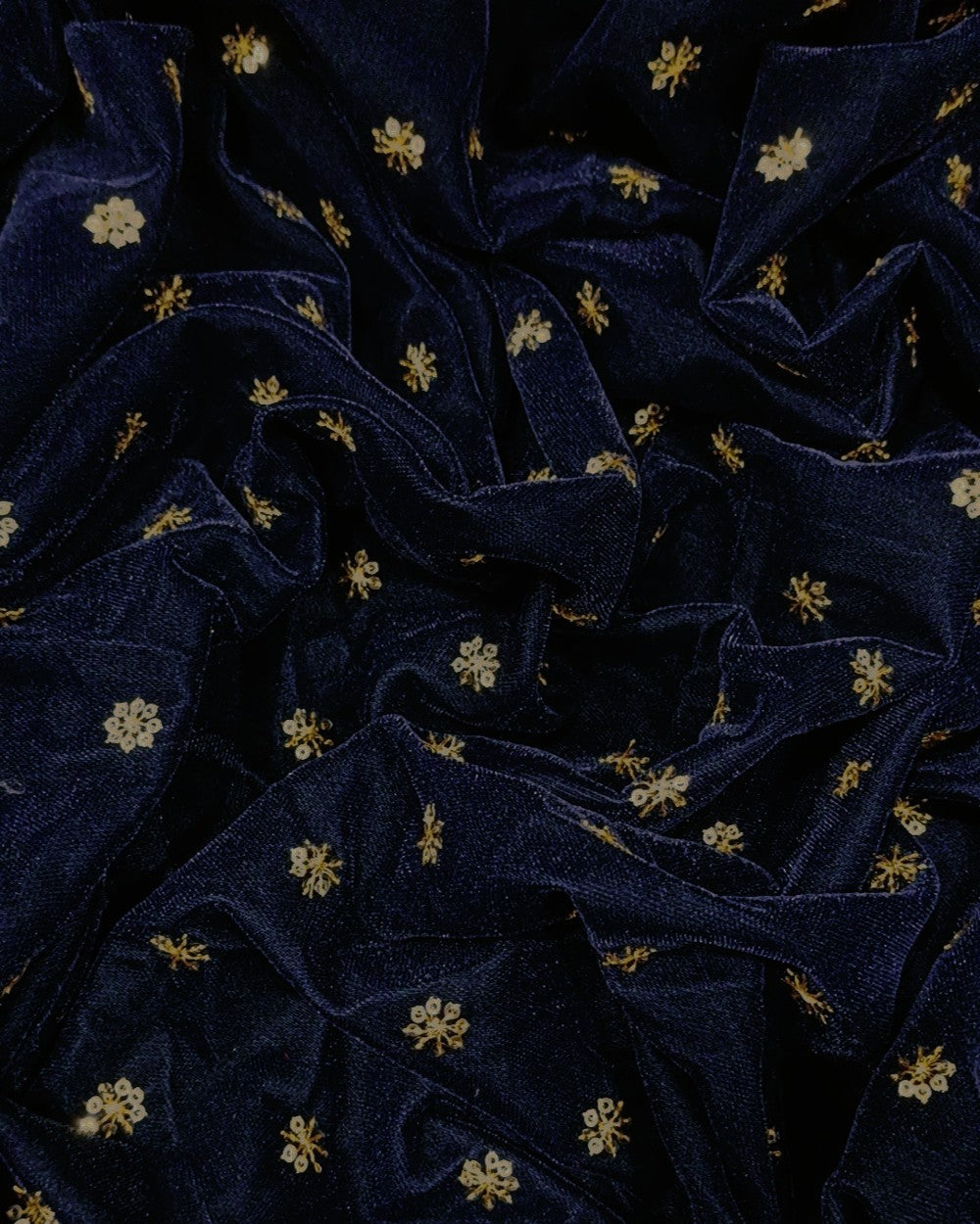 Velvet Work Navy Blue Colour 45 Inches Width