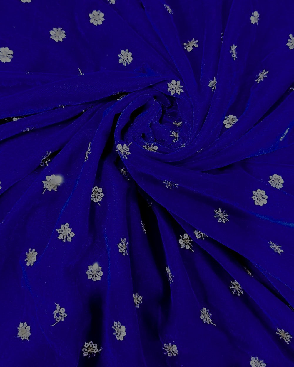 Velvet Work Royal Blue Colour 45 Inches Width