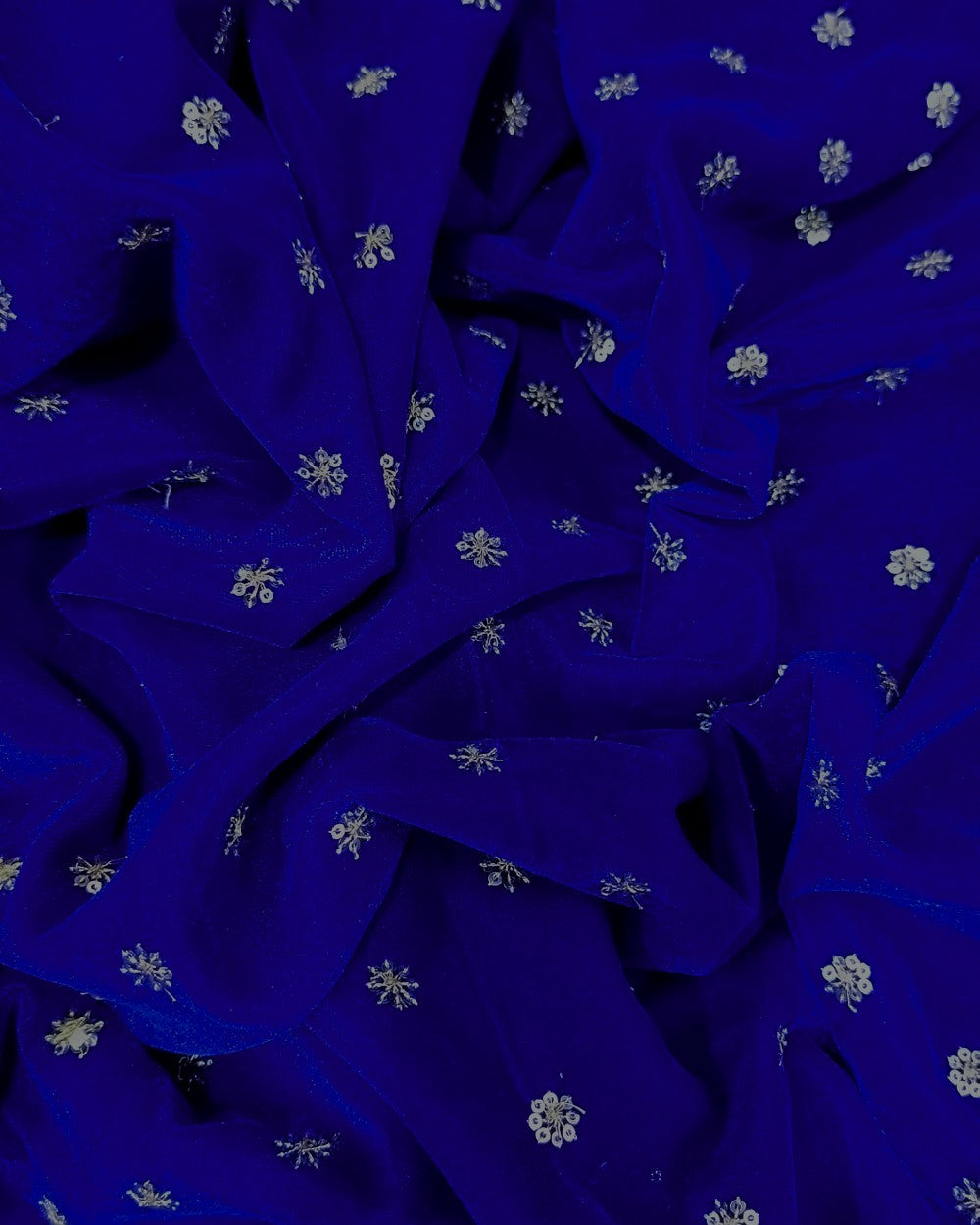 Velvet Work Royal Blue Colour 45 Inches Width