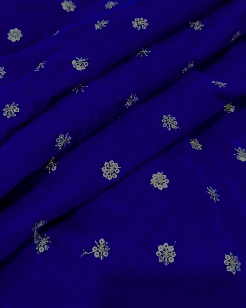 Velvet Work Royal Blue Colour 45 Inches Width
